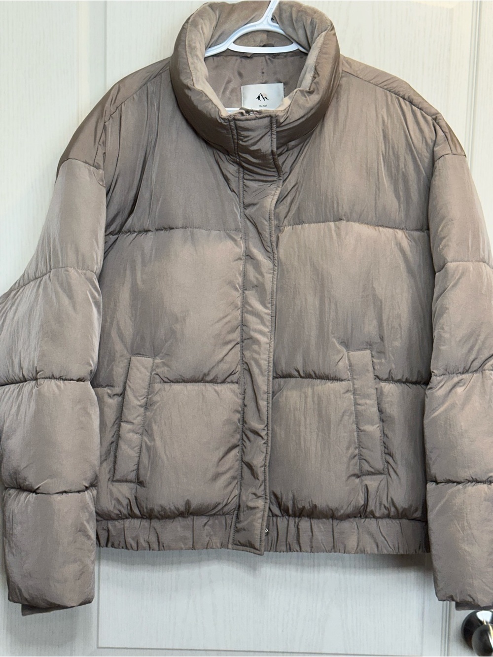 Abercrombie & Fitch Ultra Mini Puffer Jacket Greige Taupe XXL missing hood